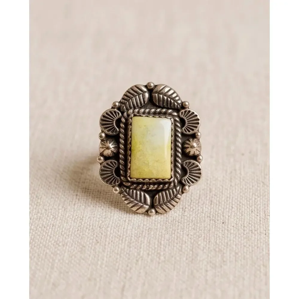 Handmade One-of-a-Kind Paloma Turquoise Ring (Variscite) Adjustable fits 6-10